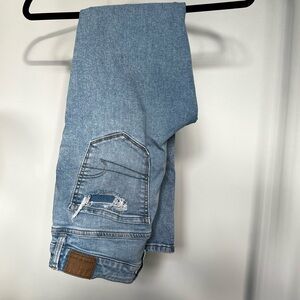 💙 american eagle blue high-rise ripped skinny jeans/jegging 💙